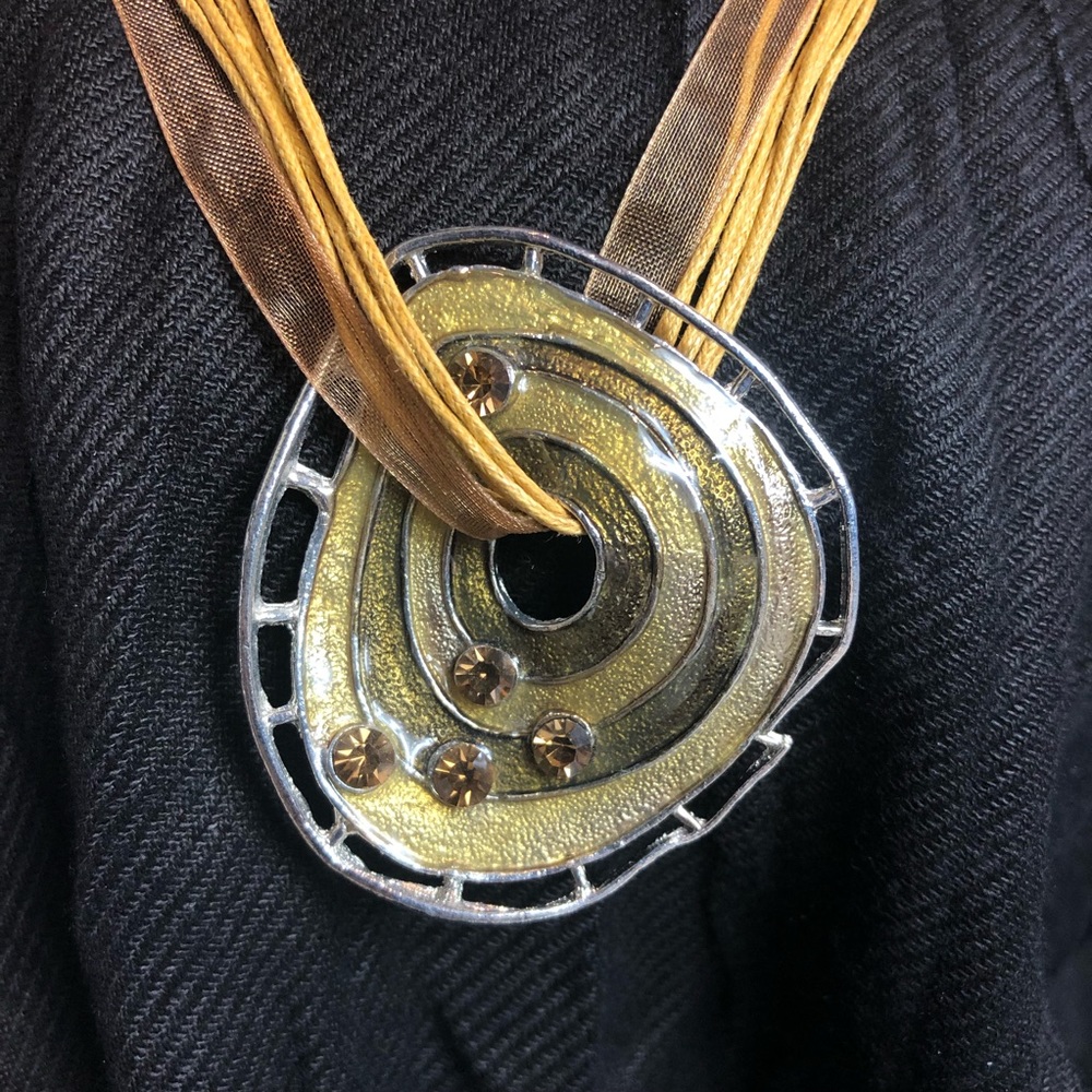 Art Glass Look Statement Necklace